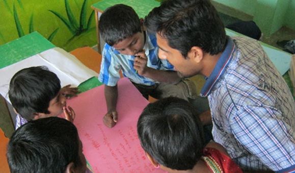 A spoken English session and painting competition was organised for HIV / Aids infected children of DESIRE society