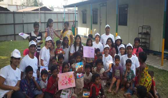 Children of Mobile Creches in Powai, Mumbai with their creatively painted pictures