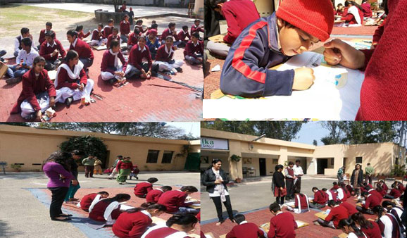 A session on the importance of the environment was conducted using sign language, at Vatika Special School. Employees also arranged a painting competition