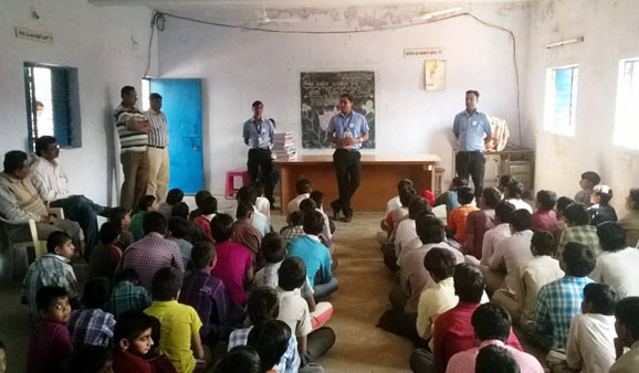 Ten volunteers arranged fun activities for children from the Centre for Development of the Differently Abled in Ahmedabad. Books and pens were also distributed among the students